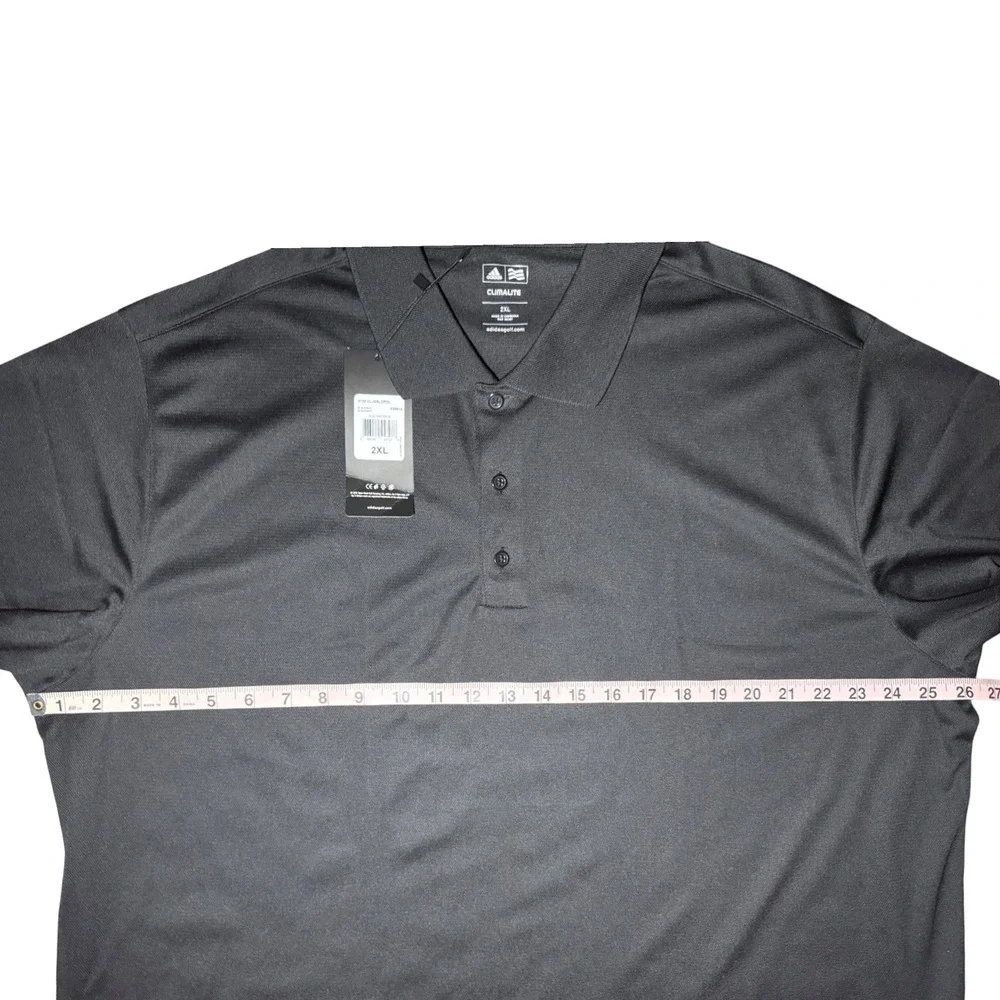 Adidas Climalite Golf Polo Shirts Mens 2XL Black Blue Short Sleeve NWT
